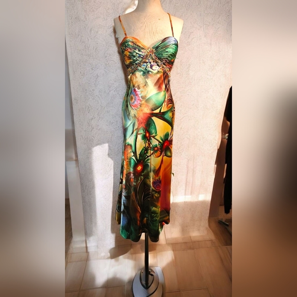 Tropical Print Swim Dress - Picture 5 of 10